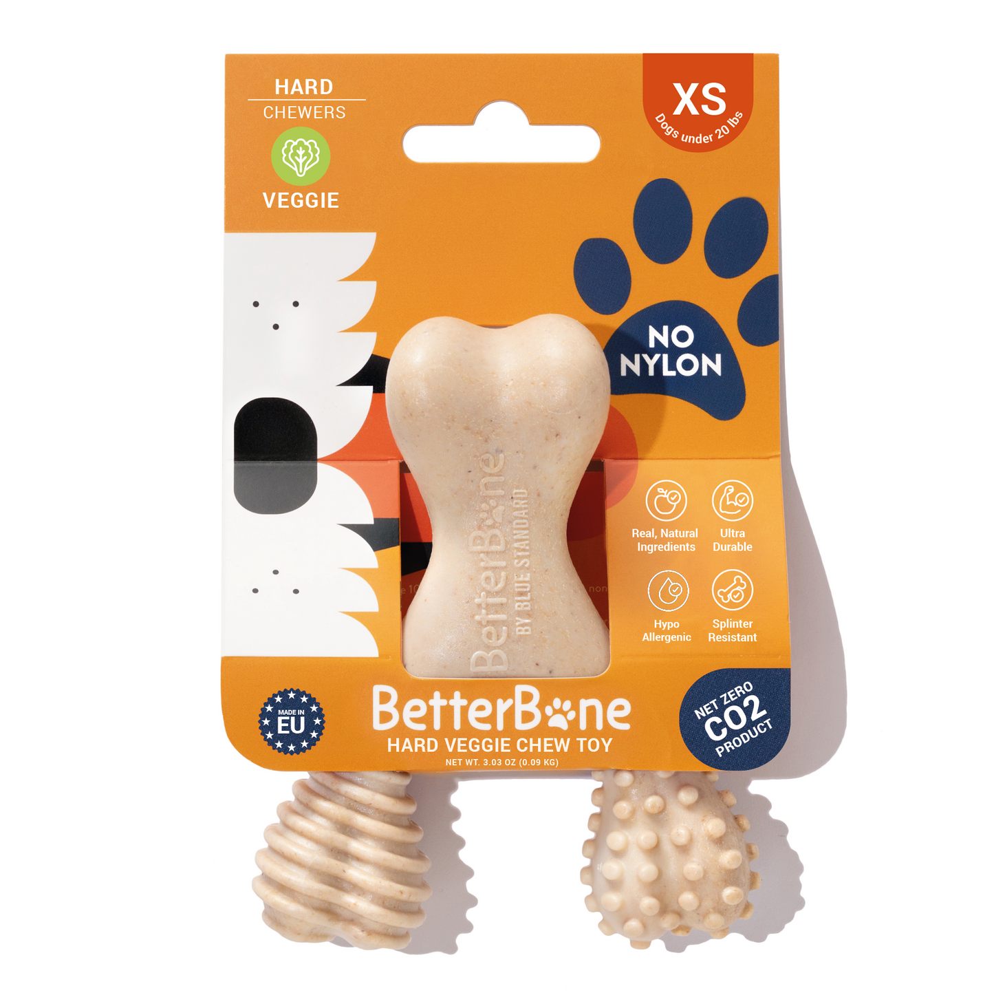 BetterBone SOFT Durability CHEW TOY: Natural Ingredients, Perfect for Teething Puppies, Senior Dogs & Gentle Chewers