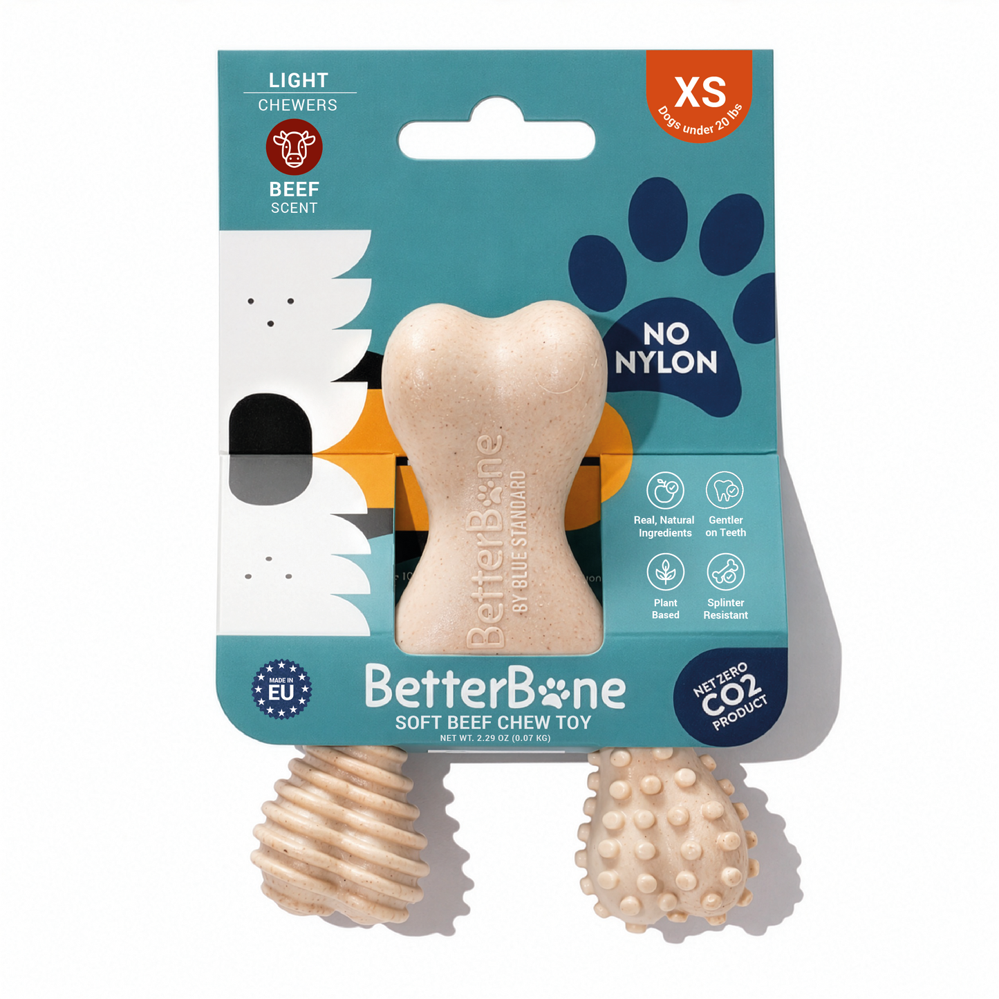 BetterBone SOFT Durability CHEW TOY: Natural Ingredients, Perfect for Teething Puppies, Senior Dogs & Gentle Chewers