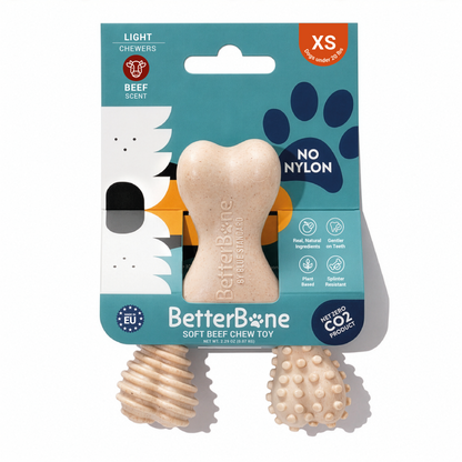 BetterBone SOFT Durability CHEW TOY: Natural Ingredients, Perfect for Teething Puppies, Senior Dogs & Gentle Chewers