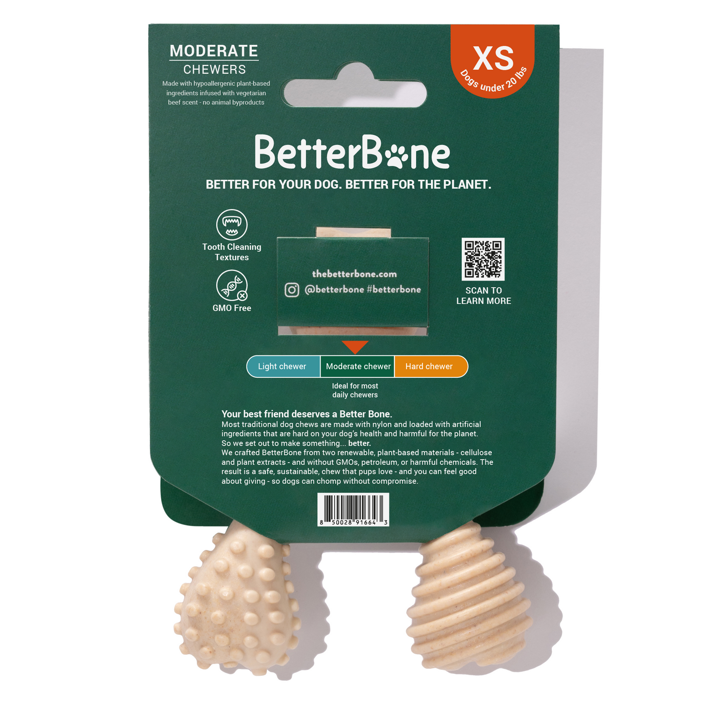 BetterBone SOFT Durability CHEW TOY: Natural Ingredients, Perfect for Teething Puppies, Senior Dogs & Gentle Chewers