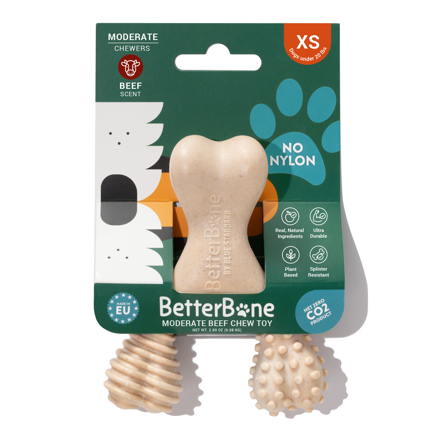 BetterBone SOFT Durability CHEW TOY: Natural Ingredients, Perfect for Teething Puppies, Senior Dogs & Gentle Chewers