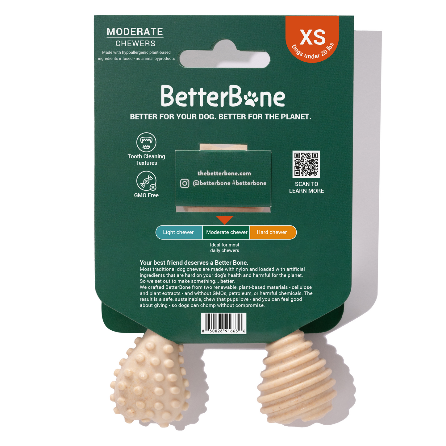 BetterBone SOFT Durability CHEW TOY: Natural Ingredients, Perfect for Teething Puppies, Senior Dogs & Gentle Chewers