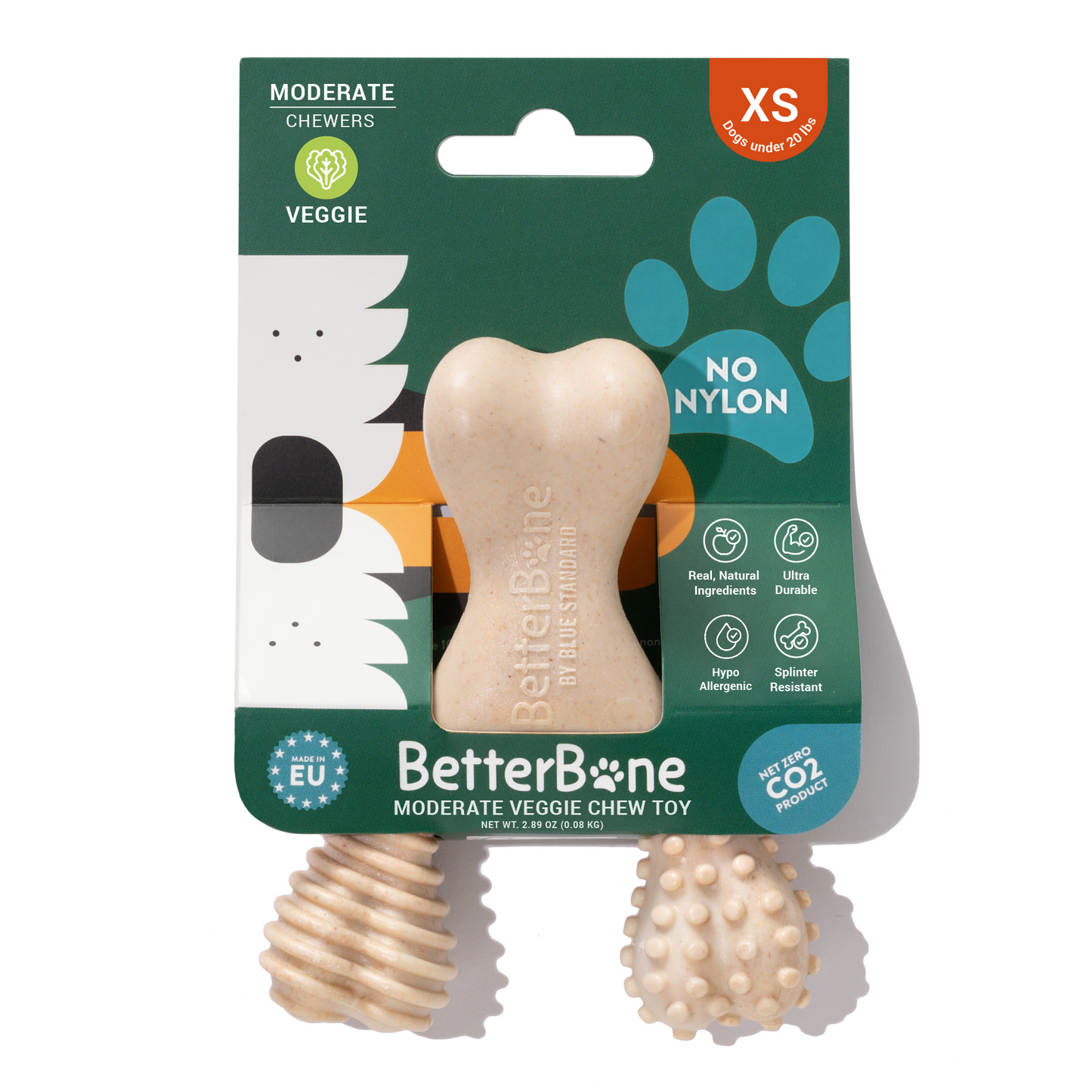BetterBone SOFT Durability CHEW TOY: Natural Ingredients, Perfect for Teething Puppies, Senior Dogs & Gentle Chewers