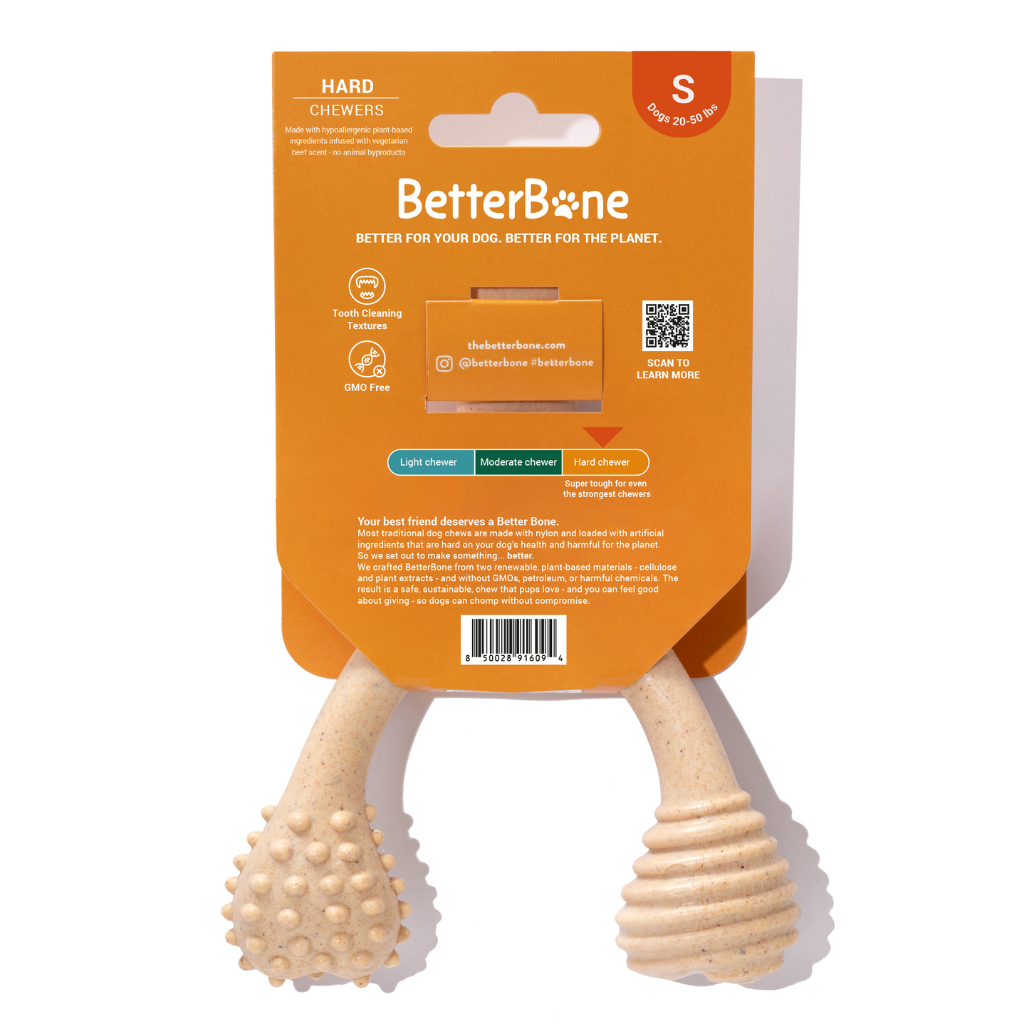 BetterBone MEDIUM Durability CHEW TOY: Perfect Chew for Everyday Chewers | Natural Ingredients, Eco-Friendly, Non-Toxic