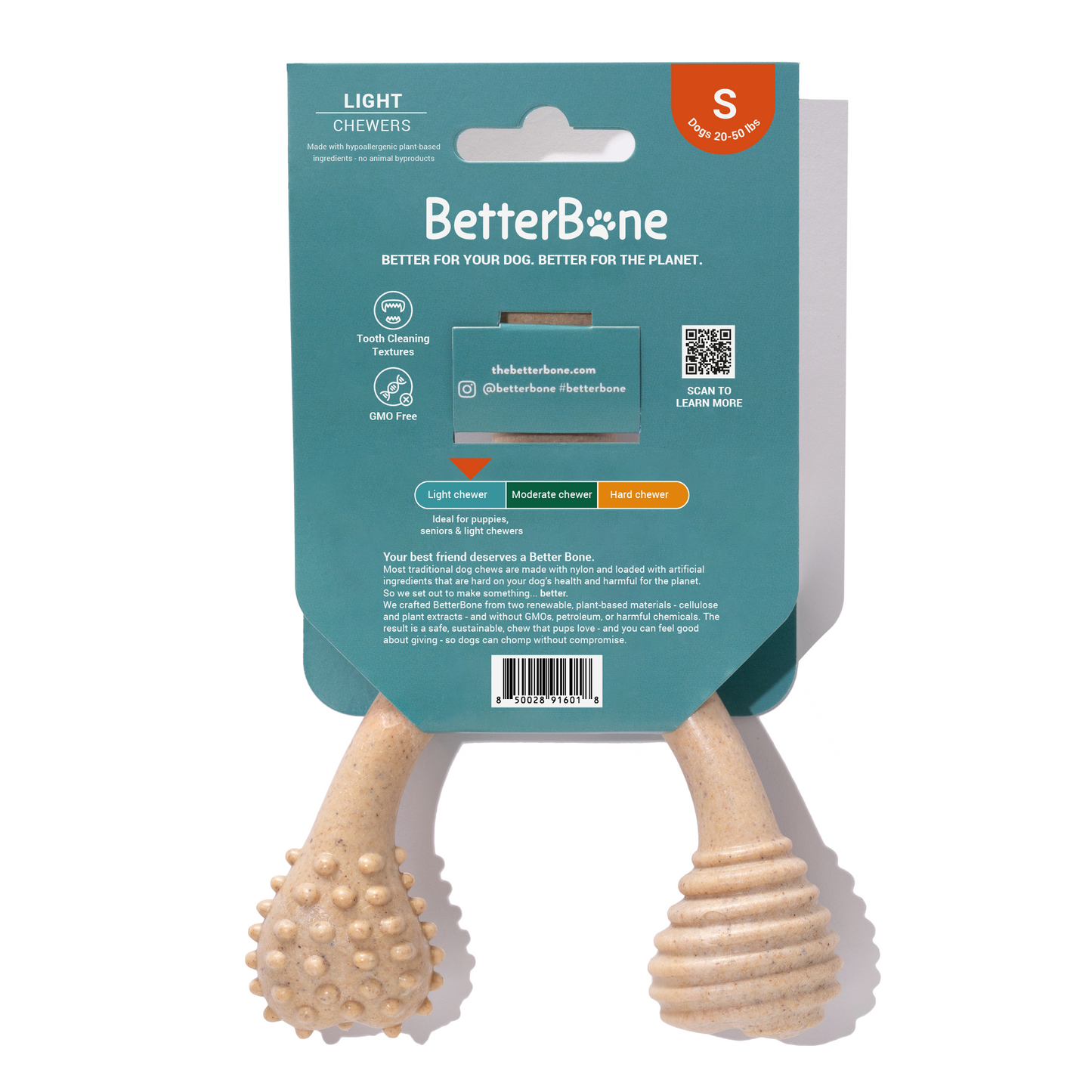 BetterBone MEDIUM Durability CHEW TOY: Perfect Chew for Everyday Chewers | Natural Ingredients, Eco-Friendly, Non-Toxic