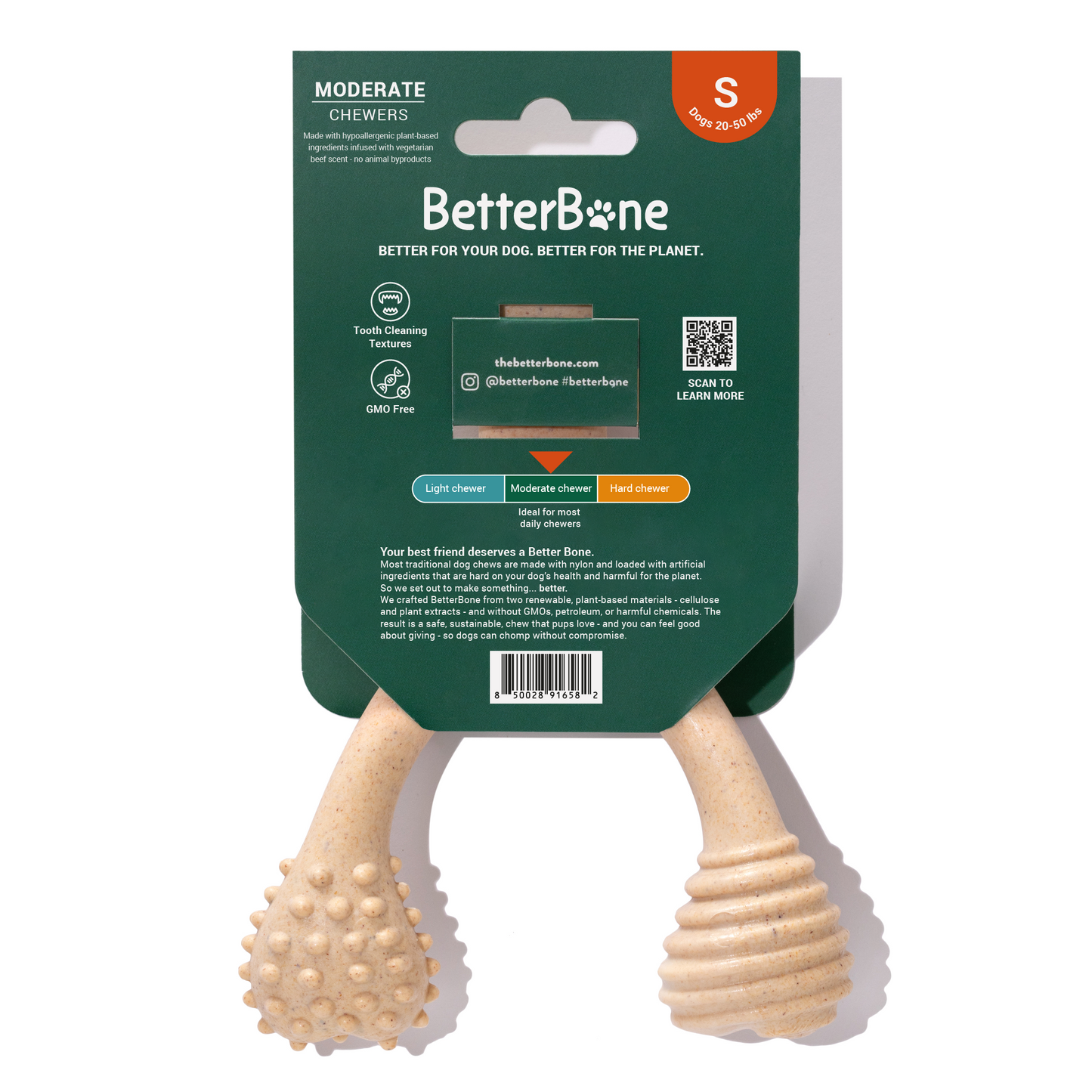 BetterBone MEDIUM Durability CHEW TOY: Perfect Chew for Everyday Chewers | Natural Ingredients, Eco-Friendly, Non-Toxic