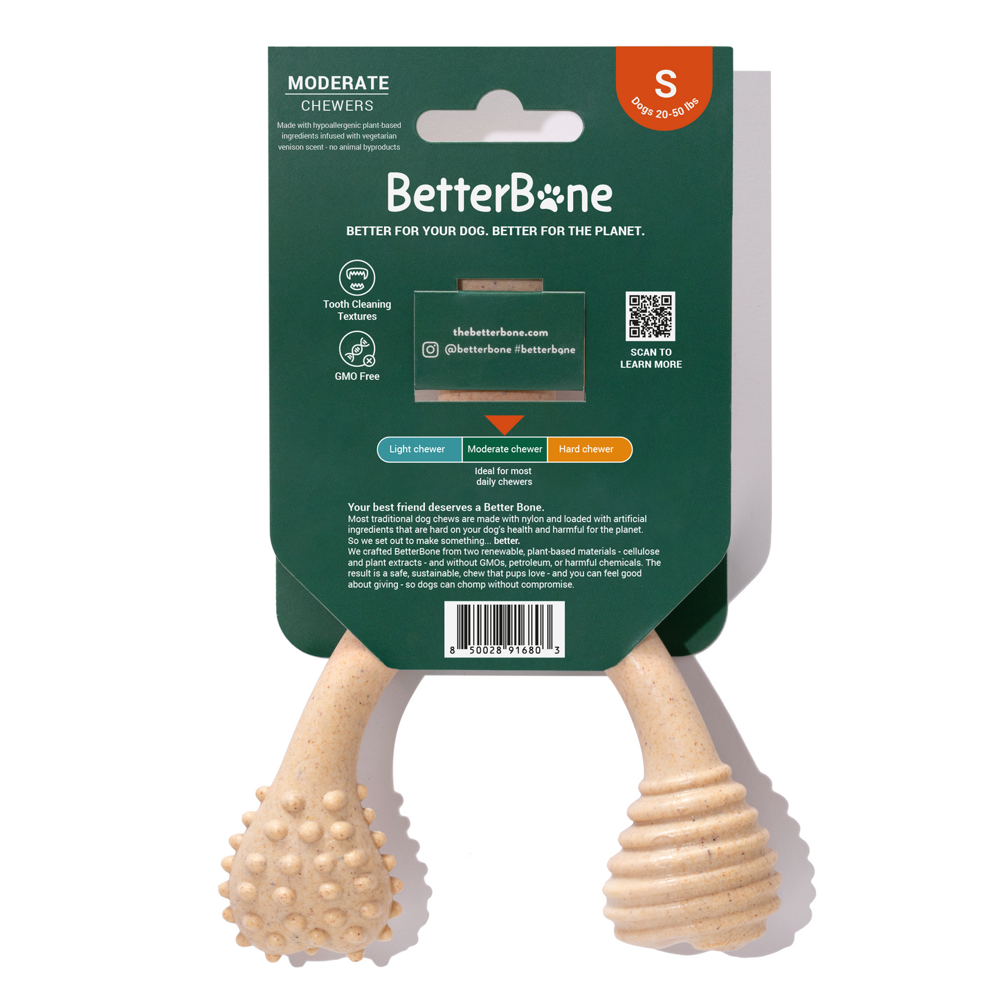 BetterBone MEDIUM Durability CHEW TOY: Perfect Chew for Everyday Chewers | Natural Ingredients, Eco-Friendly, Non-Toxic