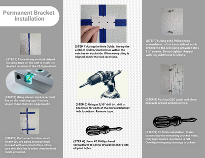 XPen Wall Mount Brackets - Long Design for Custom Pet Pen Configurations (4-Pack)