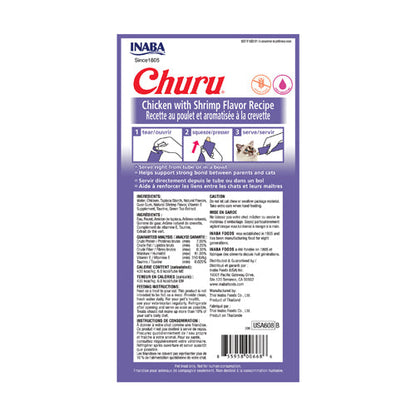 Inaba Churu Puree Chicken Shrimp Puree Cat Lickable Treats (0.5oz)