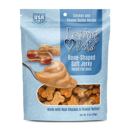 Loving Pets Soft Jerky Peanut Butter & Chicken Dog Treats (6oz)