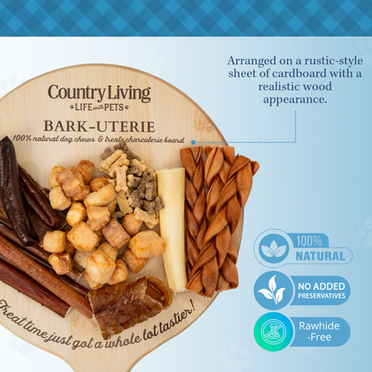 Country Living Bark Uterie Board Charcuterie Inspired Natural Dog Treats Variety Single Ingredient High Protein Grain Free All Breeds Sizes