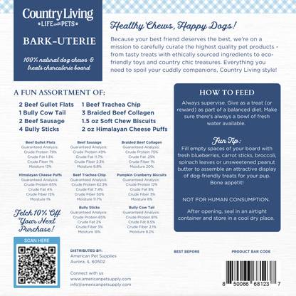 Country Living Bark Uterie Board Charcuterie Inspired Natural Dog Treats Variety Single Ingredient High Protein Grain Free All Breeds Sizes