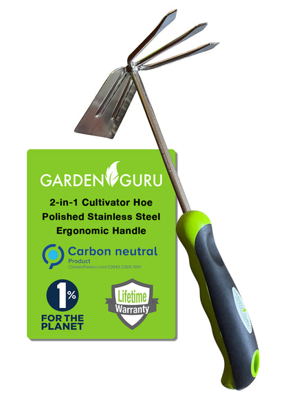 2-in-1 Garden Cultivator Rake Hoe Tiller Tool