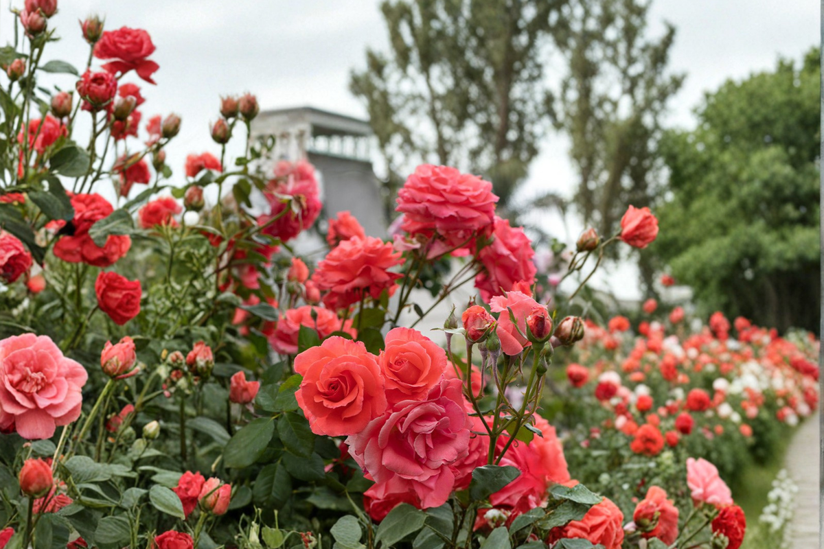 Climbing Rose Plant 1 Gallon Salmon Pink Flowering Bush for Garden Trellis Fences Rosa spp.
