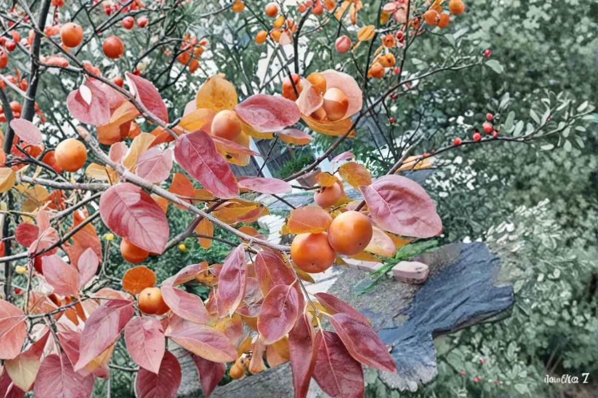 Fuyu Persimmon Tree Live Plant 4-6 Ft – Non-Astringent, Sweet, Crisp Fruit Tree Diospyros kaki