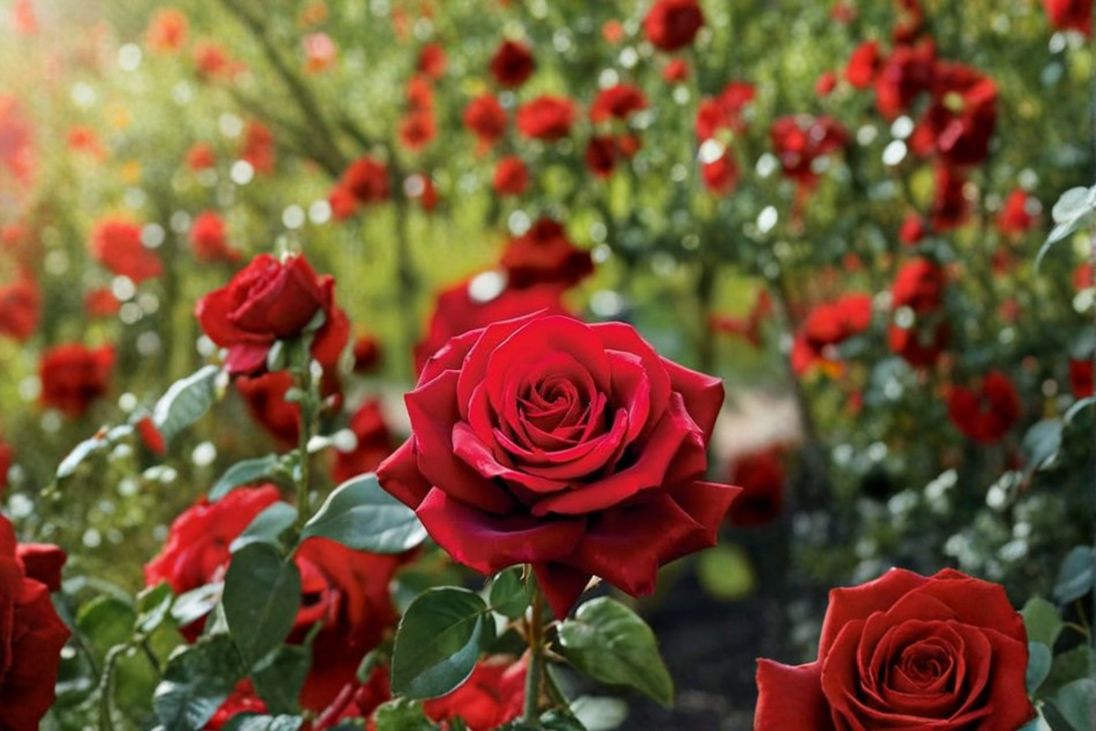 Red Masterpiece Floribunda Rose Plant 3 Gal – Red Flowering Shrub for Garden Landscape, Bush, Outdoor Flowering Rose Bush Rosa floribunda