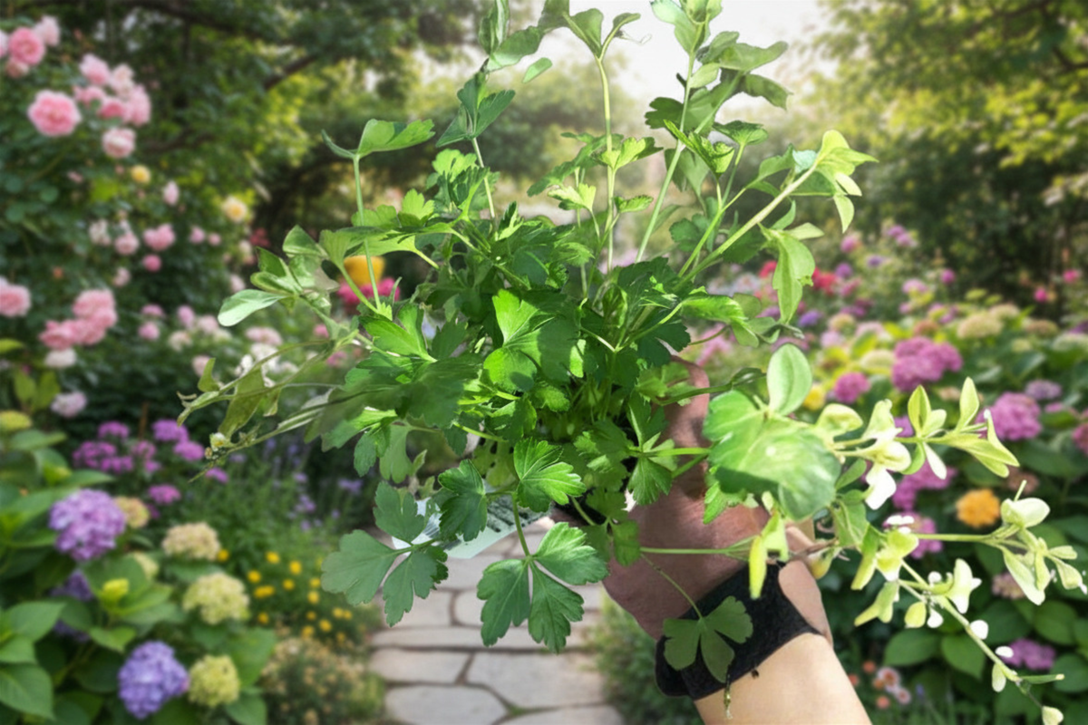 Italian Parsley Live Plants – 2 Rooted Herb Plants for Garden, Container, Herb Collection – Petroselinum Crispum