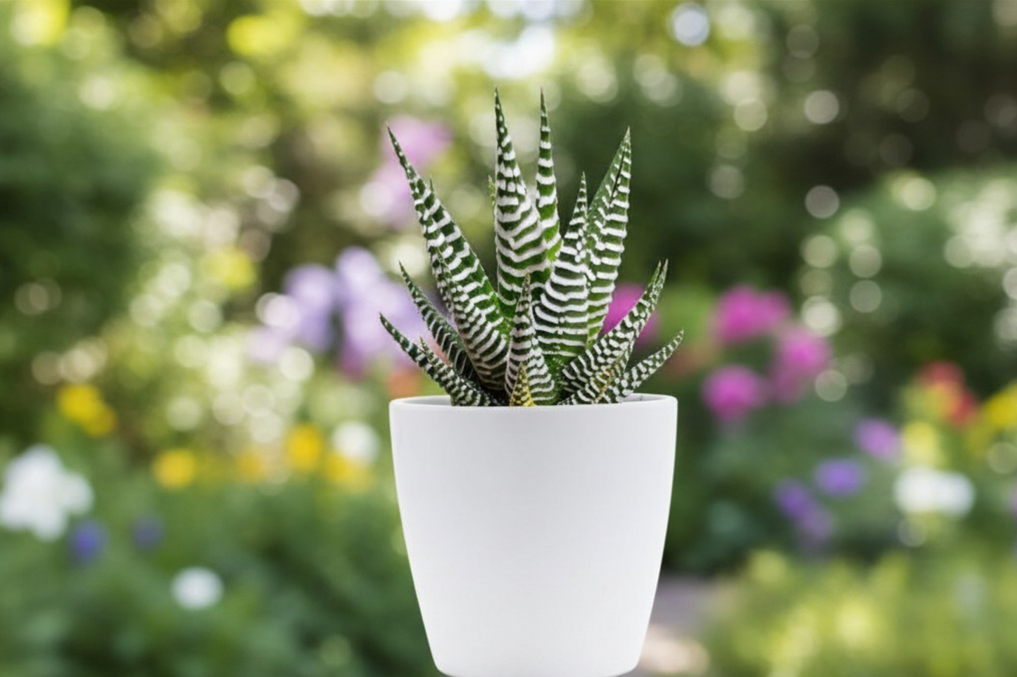 Haworthia Succulent in White Ceramic Planter | Small Indoor Houseplant | Easy Care, Green Foliage, Gift, Dorm Room Decor