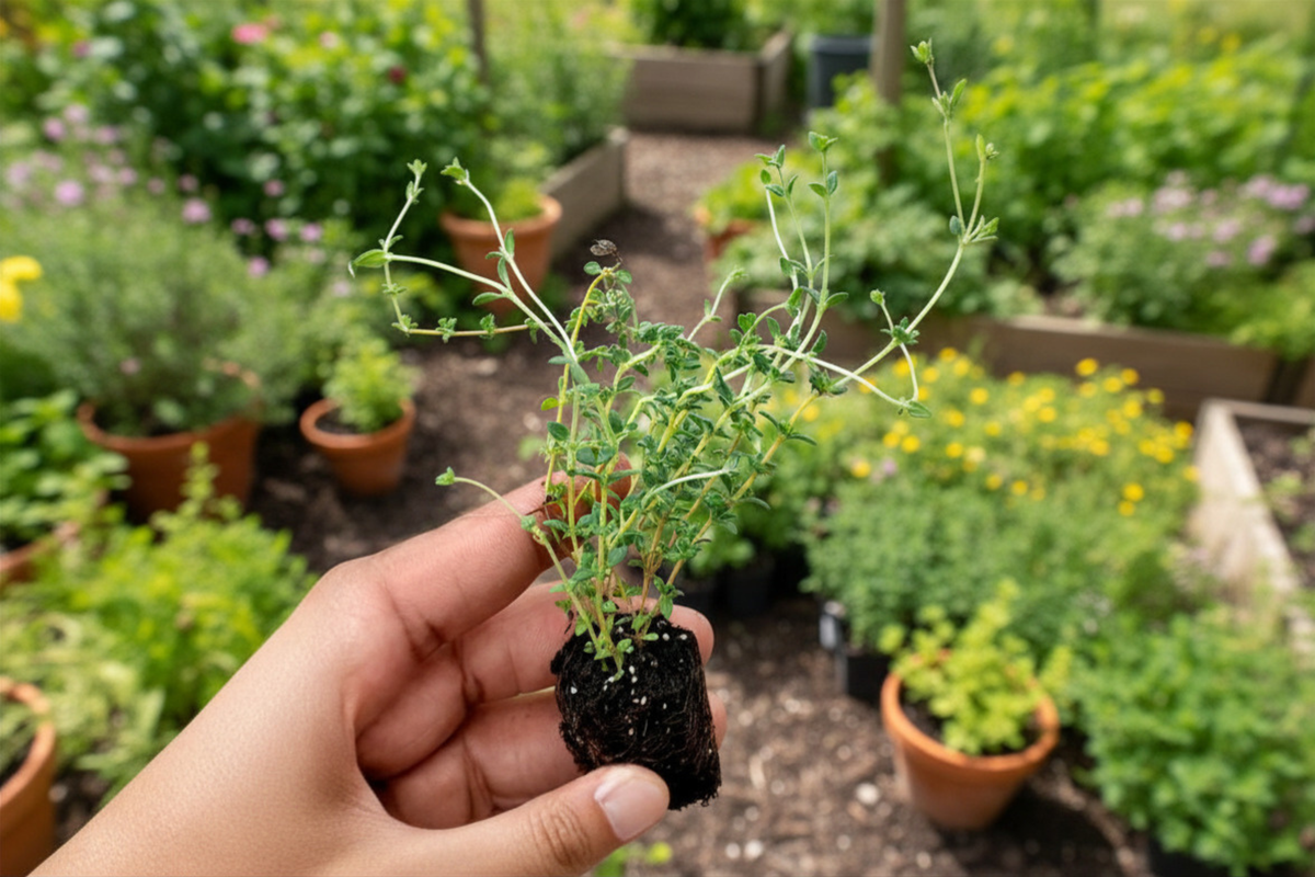Organic Lavender Thyme Live Plant – 5 Inch Pot, Perennial Herb, Aromatic Foliage, Culinary Herb, Container Garden, Thymus vulgaris