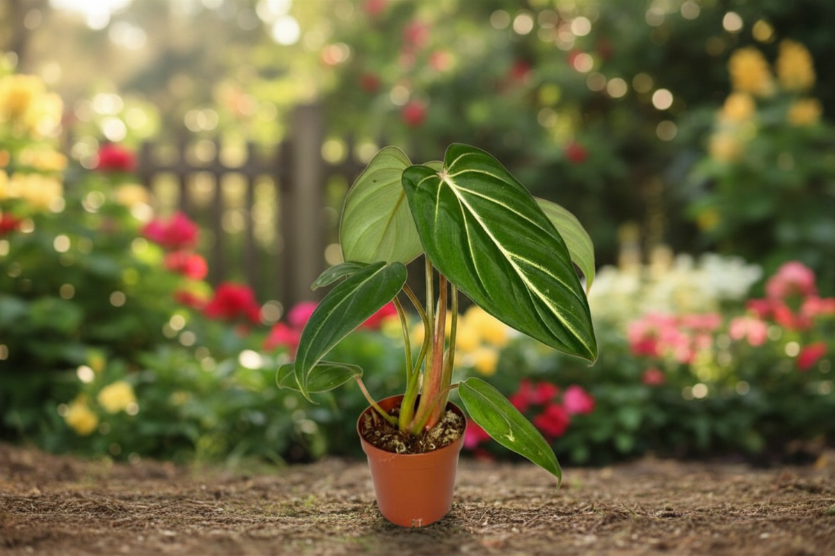 Philodendron Gloriosum Live Plant – 2 Inch Pot, Rare Velvet Leaf Houseplant, Indoor Tropical Foliage, Green & White Veining