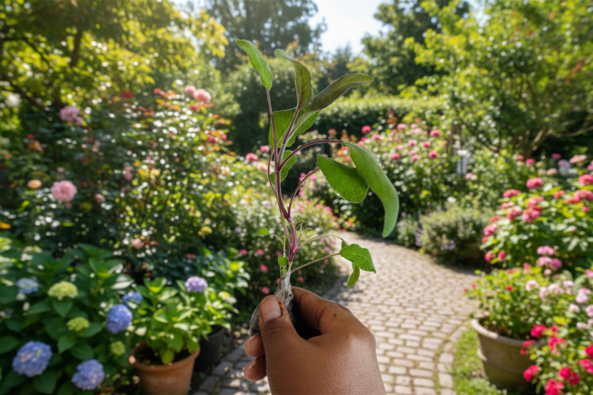 Purple Sage Live Plant, 5-7 Inch Rooted Herb, Salvia officinalis, Ornamental Foliage, Perennial Herb for Garden & Containers