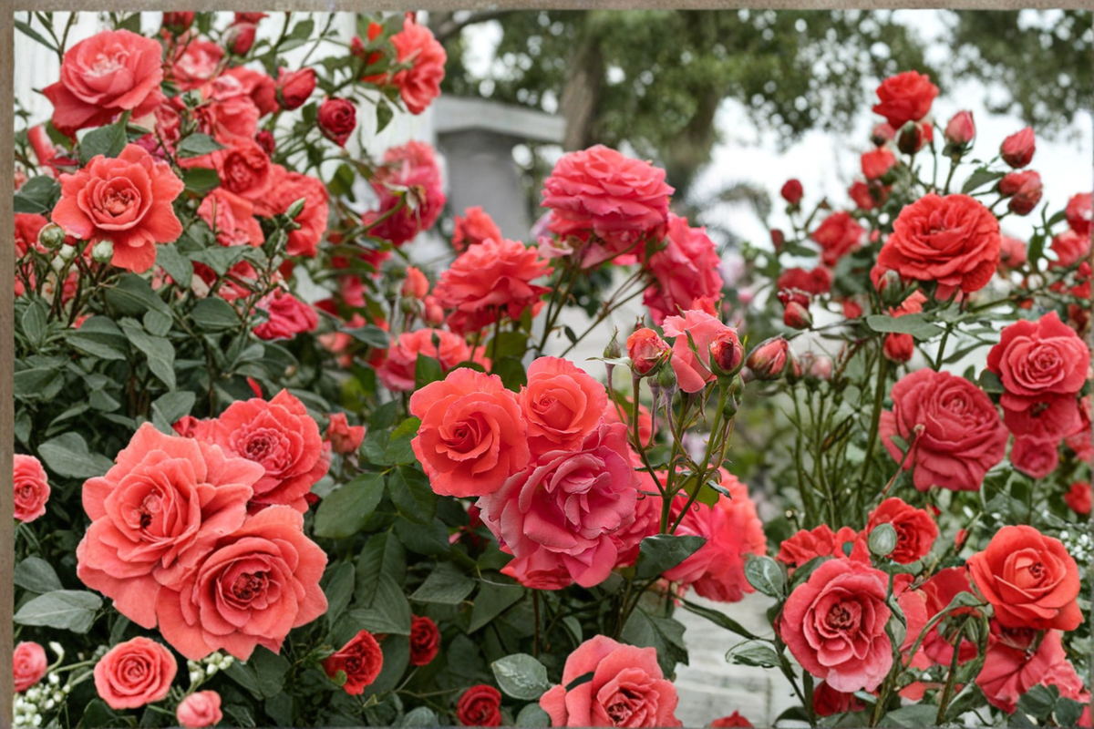Climbing Rose Plant 1 Gal Salmon Pink Bloom for Garden Trellis, Fences, Outdoor Flowering Rose Rosa spp.