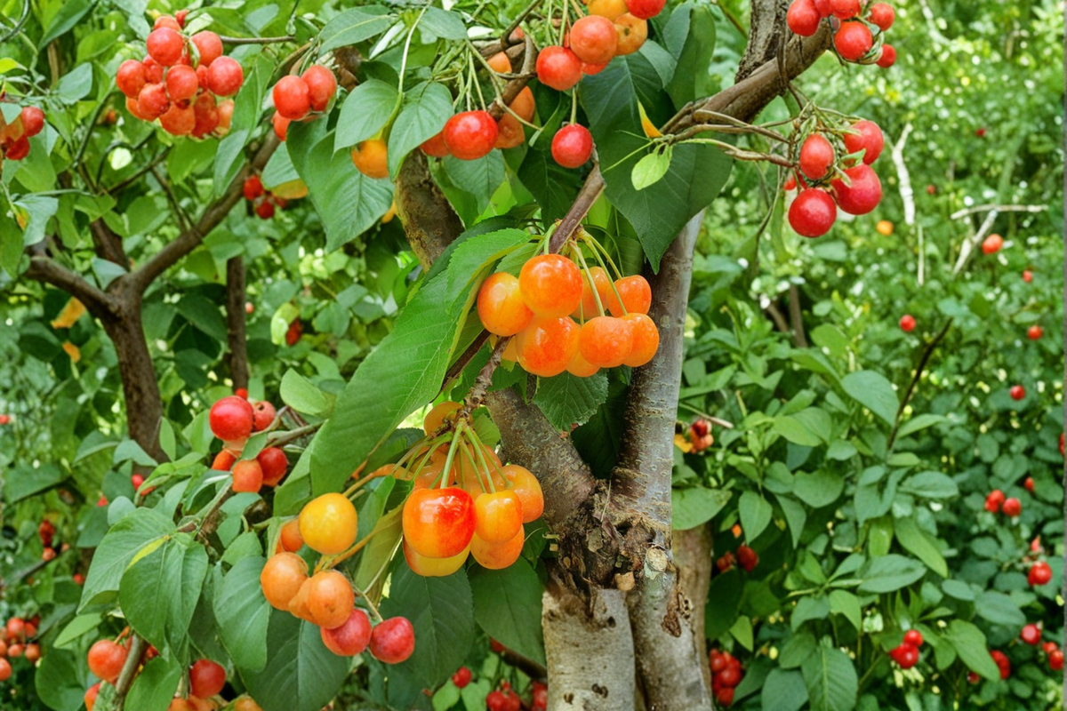 Yellow Cherry Tree Live Plant – 4 Ft Prunus spp. Fruit Tree for Garden, Backyard Orchard, Outdoor Growing