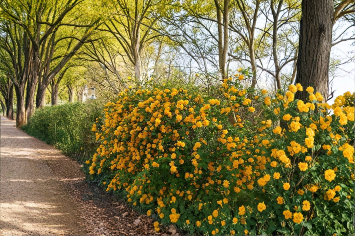 Japanese Kerria Pleniflora Live Plant – 1 Gallon Double Yellow Flowering Shrub for Garden Borders & Landscaping