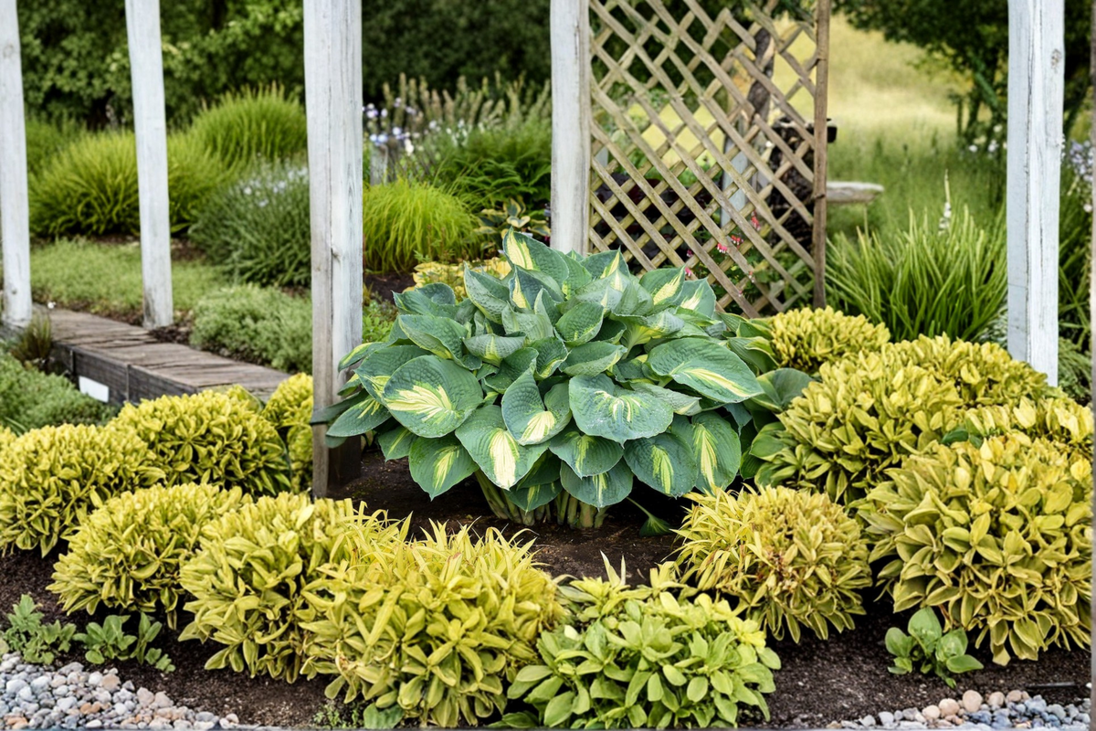 Hosta Hudson Bay 3-Inch Pot Variegated Shade Perennial Green White Foliage Garden Plant
