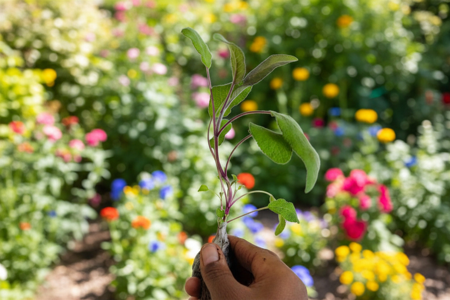Purple Sage Live Plant, 5-7 Inch Perennial Herb, Salvia officinalis, Purple Green Foliage