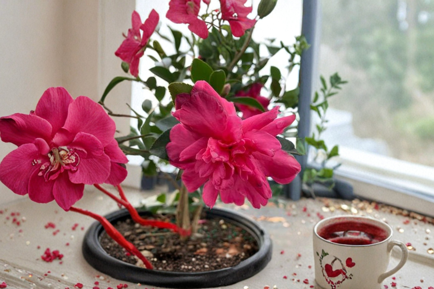 Fall Blooming Camellia sasanqua ‘William Lanier Hunt’ 3 Gallon Evergreen Shrub Pink Flowers