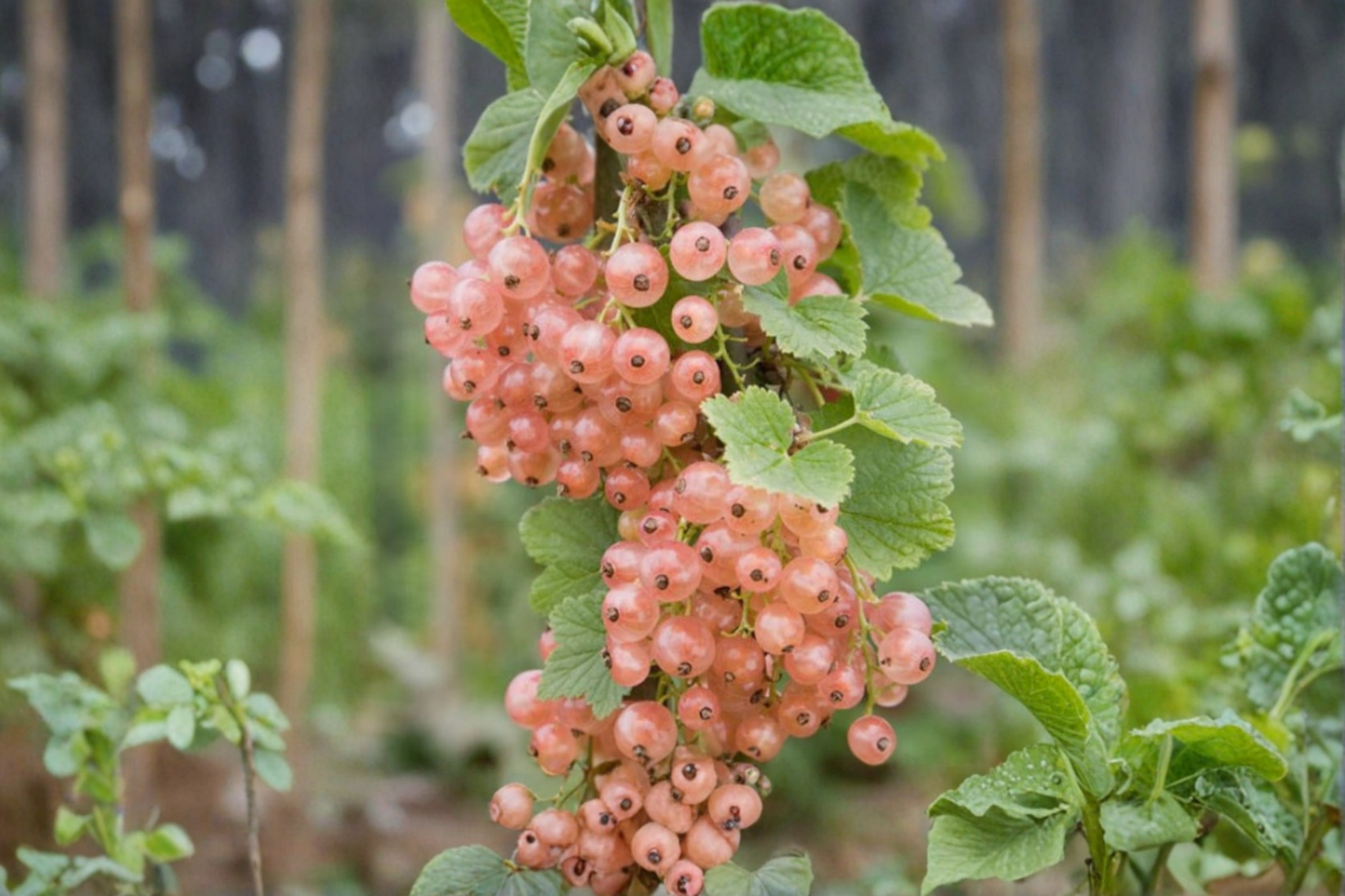 Champagne Pink Currant Plant – 1 Gallon Potted Ribes rubrum 'Champagne Pink' Berry Shrub, 2-3 ft Tall, Edible Landscape, Ready to Grow