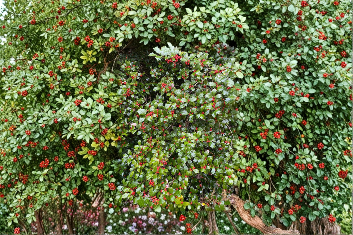 Clarendon Spreading Dwarf American Holly Live Plant 12 Inch Ilex opaca Evergreen Shrub for Small Gardens & Landscape