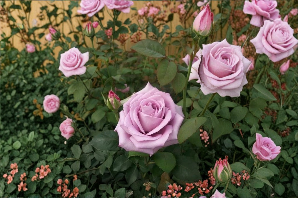 Blue Girl Rose Live Plant 1-Gallon Mauve Lavender Hybrid Tea Rose Bush for Garden, Outdoor Flowering Plant