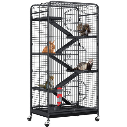 Yintatech 52 Inch Metal Ferret Chinchilla Rat Cage Small Animal Cage With Rolling Stand Indoor Outdoor For Squirrel Guinea Pig Bunny Cat Sugar Glider Rabbit