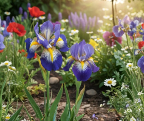 Blue Comet Bearded Iris Seeds - Perennial Flowering Plant with Blue, White, Yellow Blooms for Garden Beds and Borders