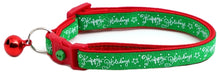 Happy Holidays on Green Cat Collar