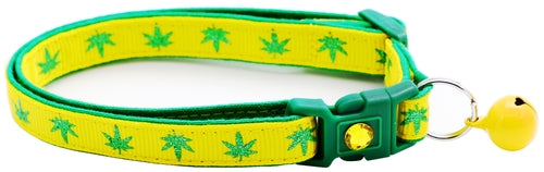 Marijuana Leaves Breakaway Cat Collar