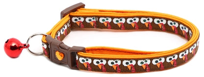 Googly Eye Turkeys Breakaway Cat Collar