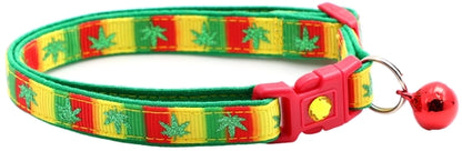 Marijuana Leaves Breakaway Cat Collar