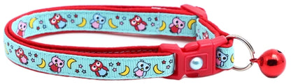Night Owls on Blue Cat Collar