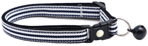 Horizontal Black and White Stripes Cat Collar