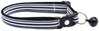 Horizontal Black and White Stripes Cat Collar
