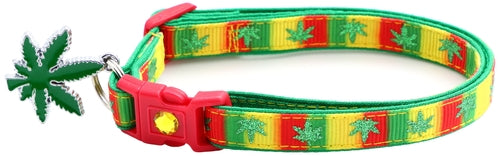 Marijuana Leaves Breakaway Cat Collar