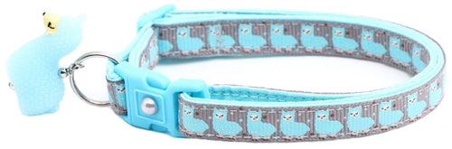 Blue Llamas Breakaway Cat Collar