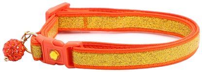 Gold Glitter Breakaway Cat Collar
