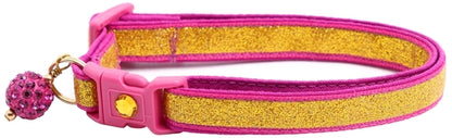 Gold Glitter Breakaway Cat Collar