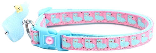Blue Llamas Breakaway Cat Collar
