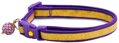 Gold Glitter Breakaway Cat Collar