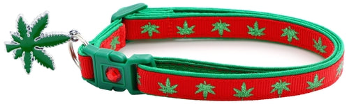 Marijuana Leaves Breakaway Cat Collar